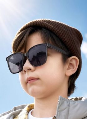 儿童雪地墨镜偏光防紫外线太阳镜宝宝折叠眼镜女童男童男孩滑雪镜