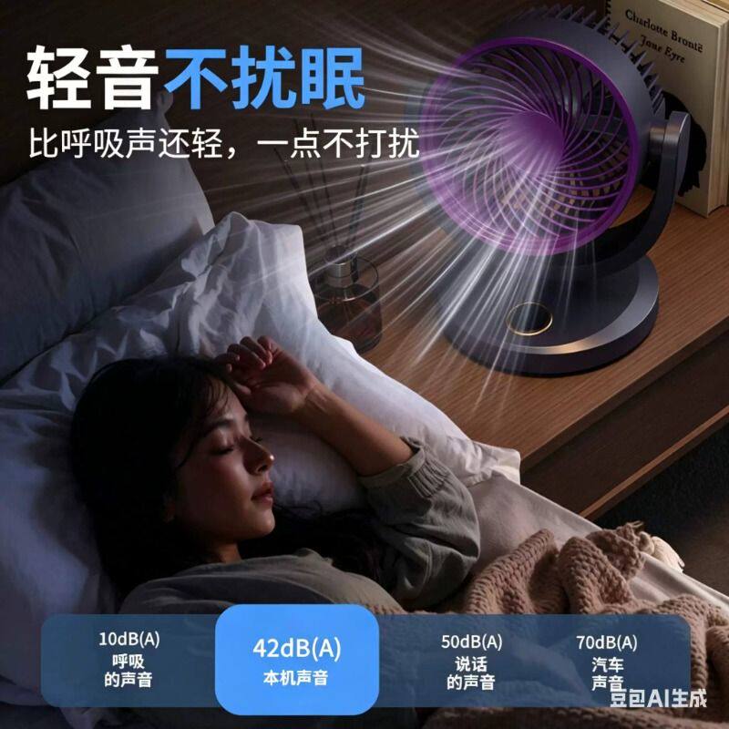 壁挂电风扇家用电扇厨房免打孔小风扇usb充电无线宿舍空气循环扇