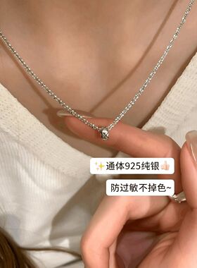 纯银复古圆环路路通轻奢小众项链