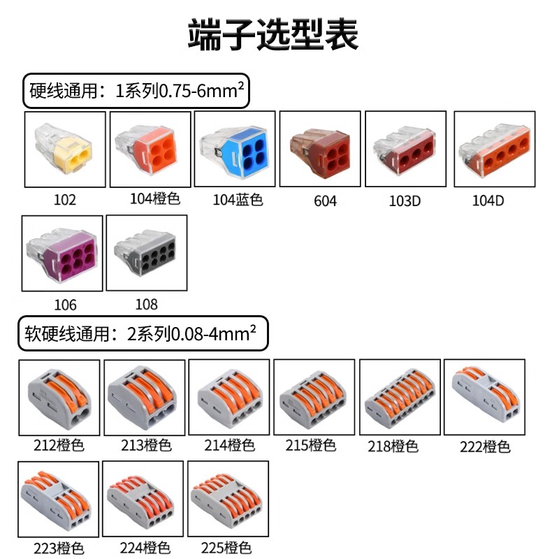 spl电线连接器多功能快速接线端子导线分线并线器按压式耐高温