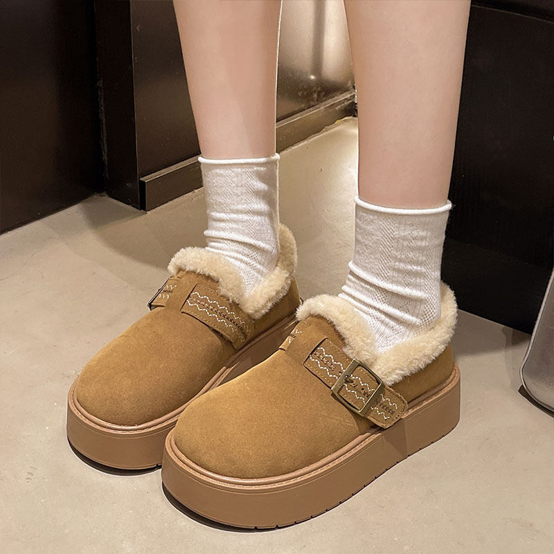 厚底加绒全包勃肯鞋女2025冬季新款爆款保暖雪地靴乐福鞋毛绒棉鞋,淘宝优惠券,粉丝福利购,淘宝优惠卷