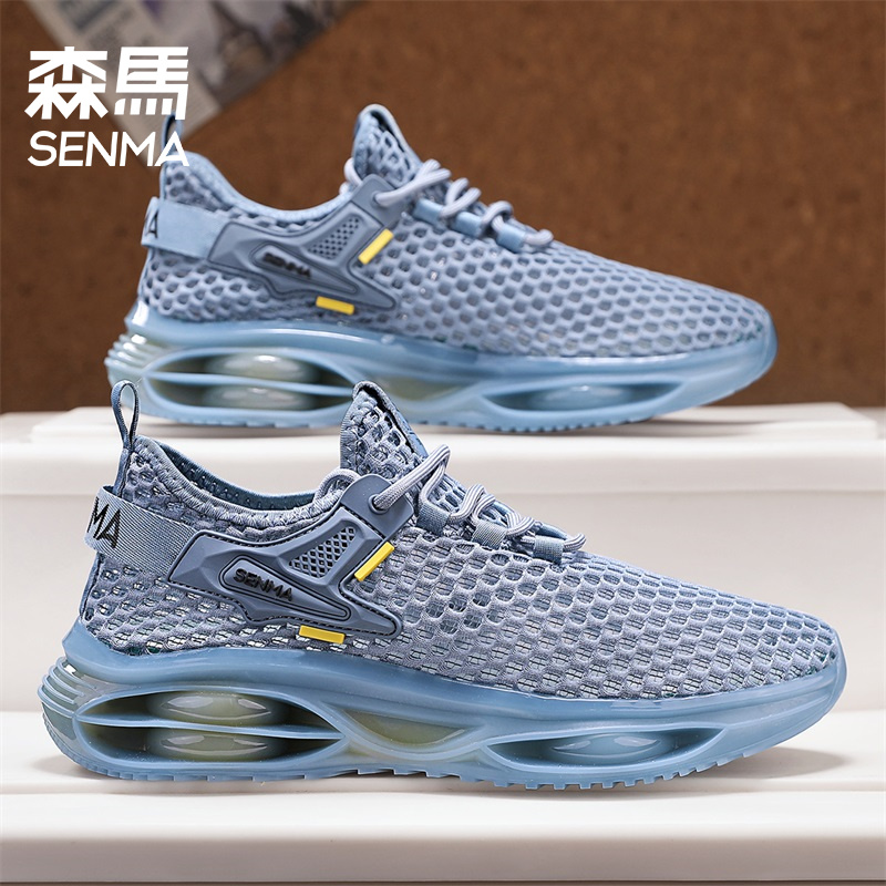 森马2025男女运动鞋夏季新款跑步轻便镂空鞋透气网面运动鞋 - 图1