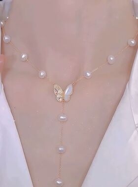蝴蝶结满天星珠珠项链超仙甜美