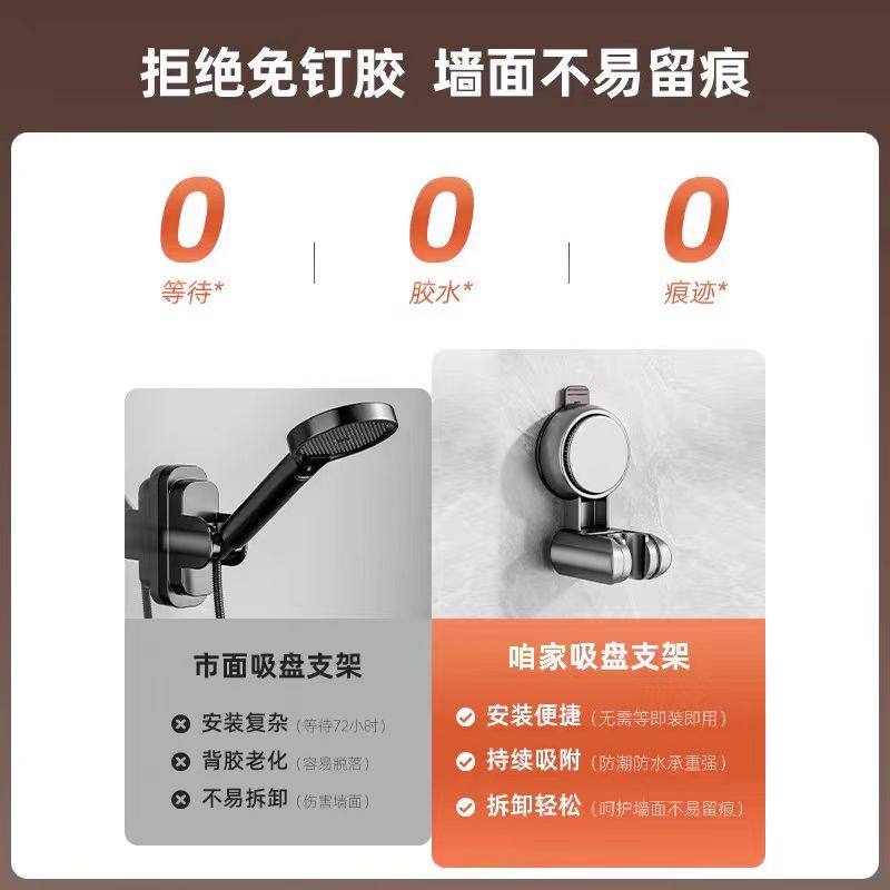 吸盘花洒支架固定神器浴室免打孔儿童淋浴喷头支架可移动万向调节,淘宝优惠券,粉丝福利购,淘宝优惠卷