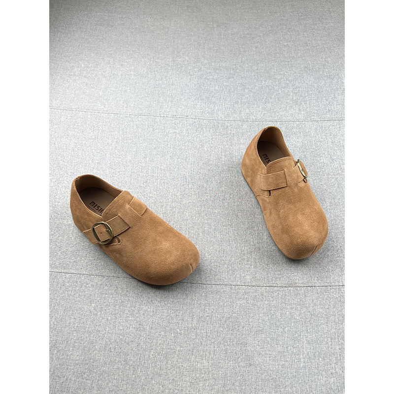 米新款~真皮一脚蹬内增高厚底勃肯鞋2025年秋防滑乐福鞋豆豆鞋女,淘宝优惠券,粉丝福利购,淘宝优惠卷