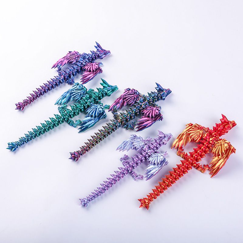 3D打印玩具水晶龙翅膀飞龙关节龙创意神龙摆件手办礼物模型可动 - 图3