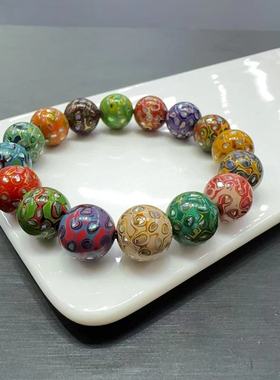 纯手工满螺钿大漆手串12的大漆珠多宝手串手链男女款文玩礼品念珠