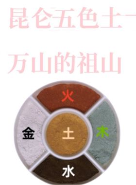 天然原矿昆仑五色土摆件