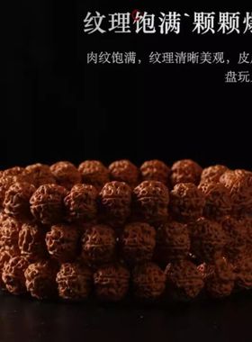 正宗树王双龙纹爆肉小金刚手串男款盘玩佛珠文玩核桃原籽手链念珠