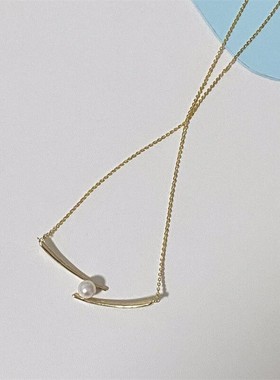 s925银明星同款筷子珍珠项链