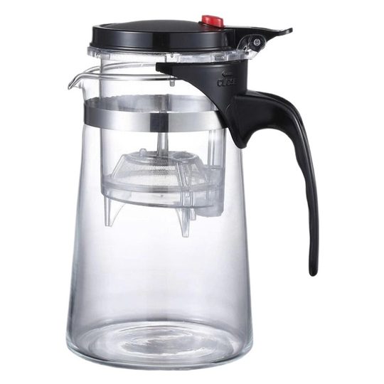 Glass elegant cup teapot press filter