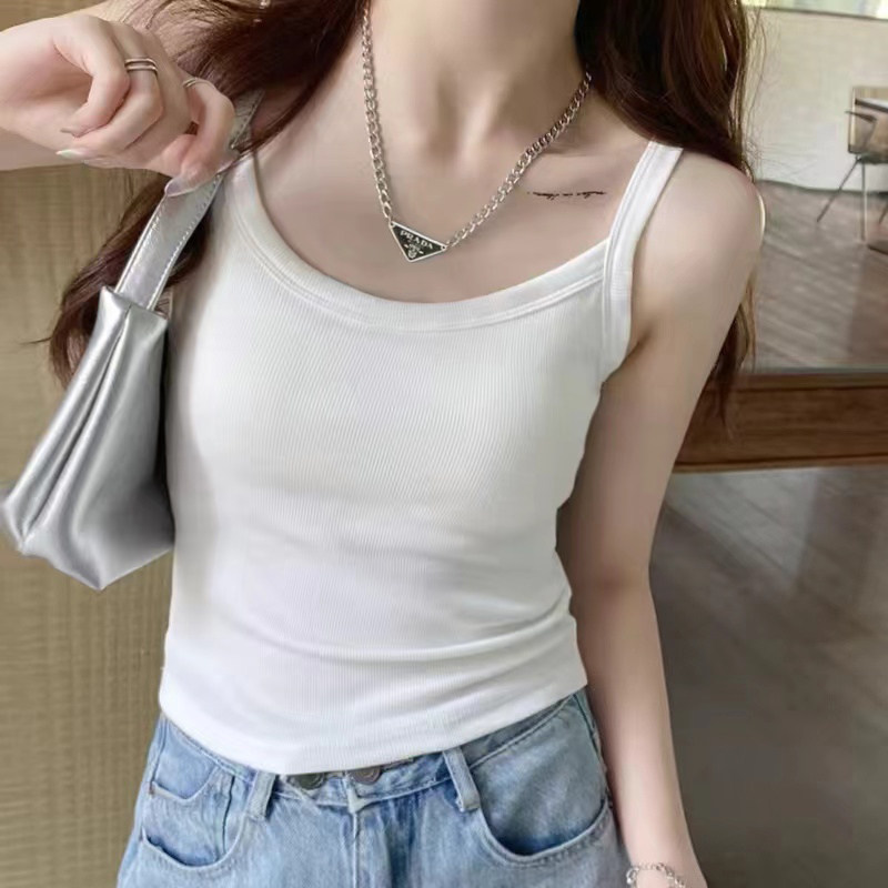 冰丝小吊带背心女2026上衣夏季打底黑色时髦通勤质感外穿白色外搭 感穿实拍商品图