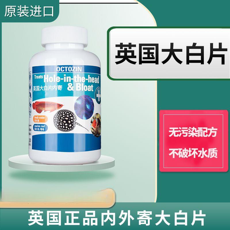 英国正品进口内寄大白片外寄龙鱼魟热带鱼头洞肠炎白点病观赏鱼药 - 图1