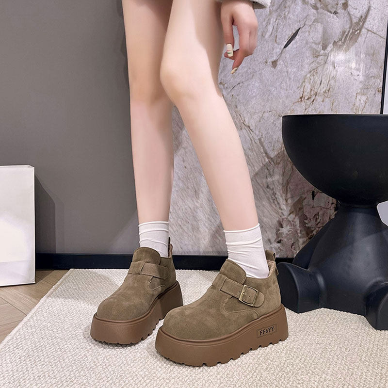 厚底增高勃肯鞋女加绒雪地靴短靴子2025新款冬季高帮女鞋乐福棉鞋,淘宝优惠券,粉丝福利购,淘宝优惠卷