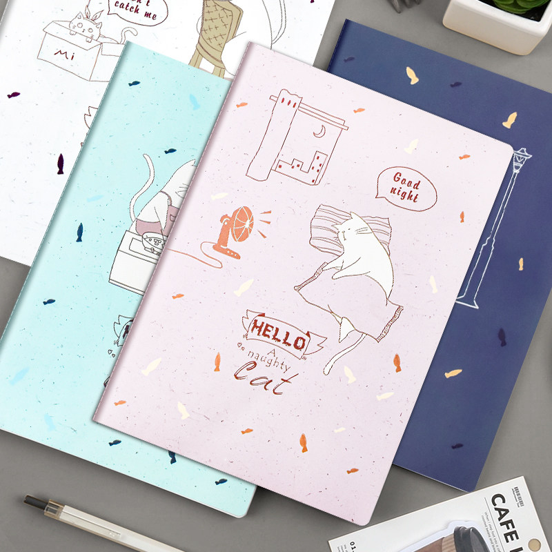 特惠笔记本子A5学生用日记作业练习本创意可爱笔记本ins记事本可爱少女心笔记本a5简约装订内页文艺软面抄