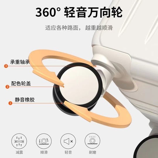 Студенческий чемодан на колесике, новинка 2024 года, женский прочный чемодан, 24-дюймовый мужской чехол для пароля, бесшумный интернатный чехол