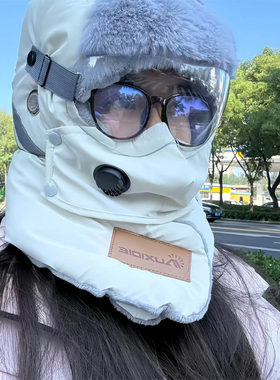 骑行帽子女冬季加绒加厚保暖防寒