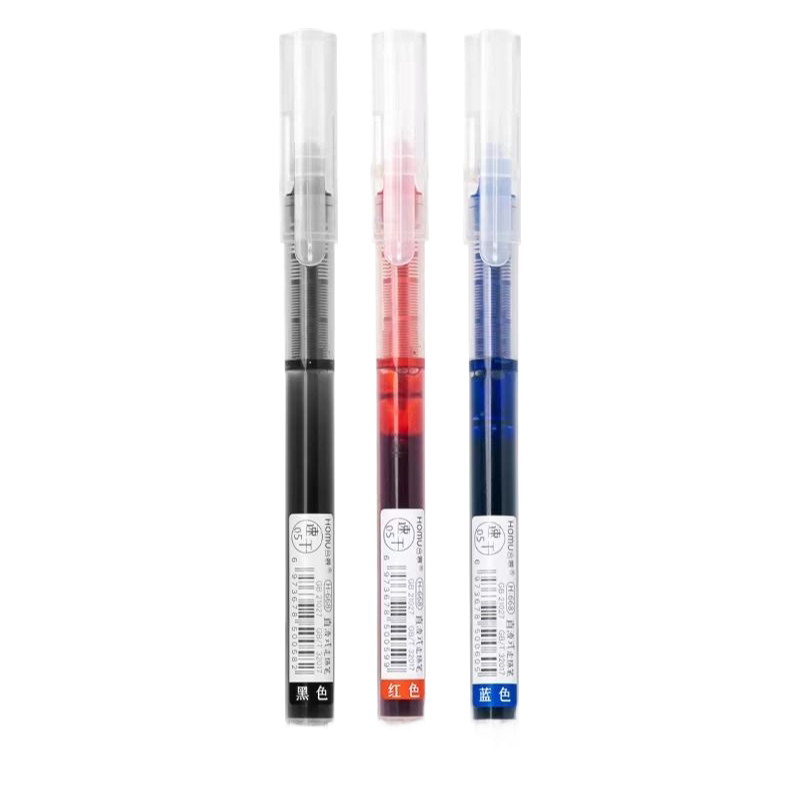 大容量速干直液式走珠笔学生刷题专用0.5mm全针管中性笔简约黑红蓝色水笔办公签字黑笔顺滑高颜值笔