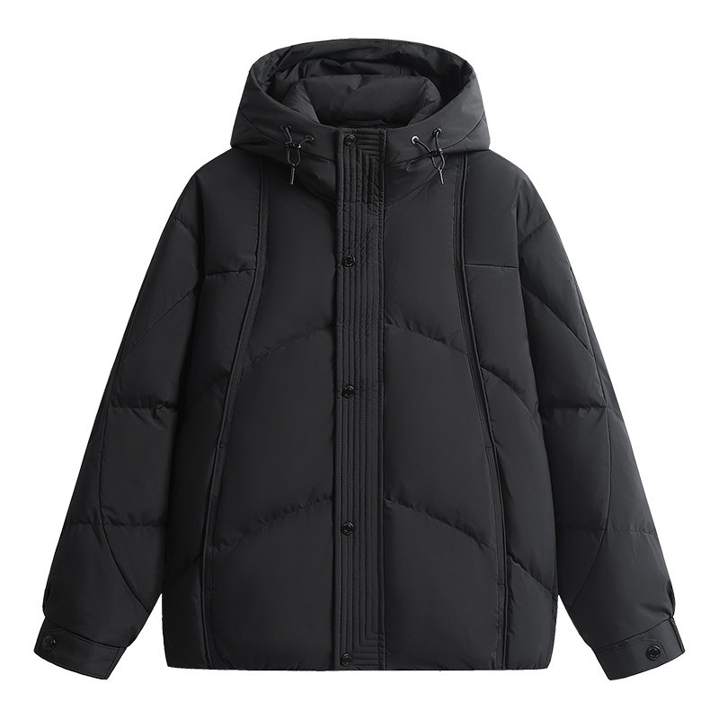 OVJF羽绒连帽外套2026冬季新款男士上衣运动保暖工装紫色黑色背面,淘宝优惠券,粉丝福利购,淘宝优惠卷