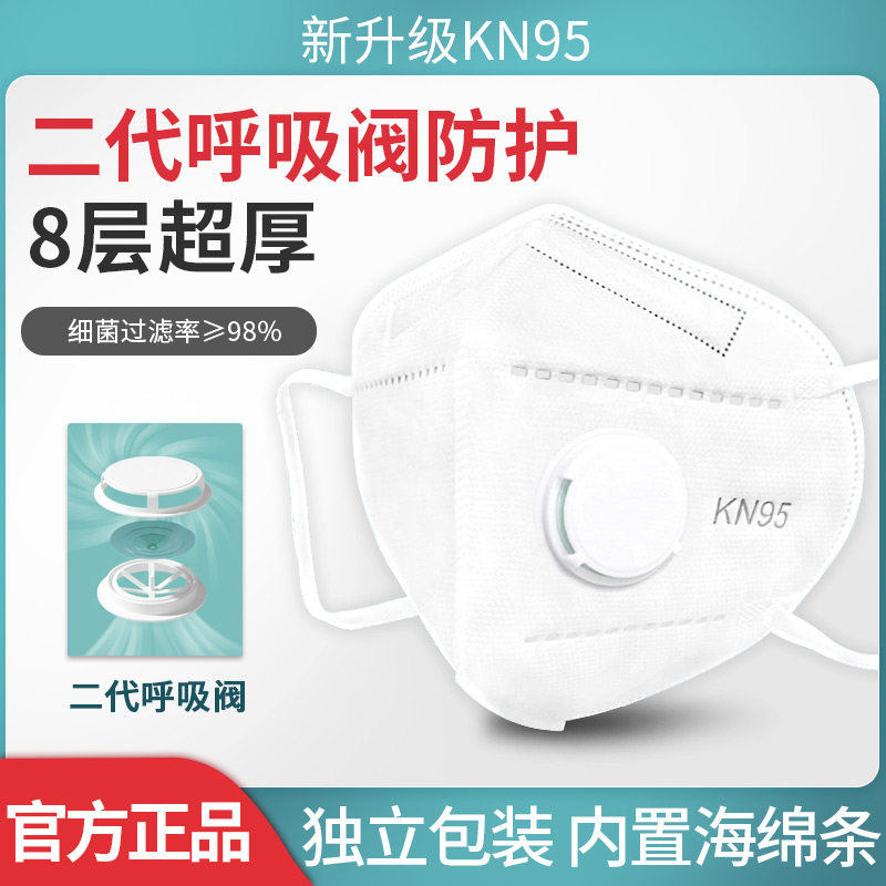 kn95口罩防尘工业粉尘8层加厚防护活性炭呼吸阀装修打磨电焊灰尘 - 图0