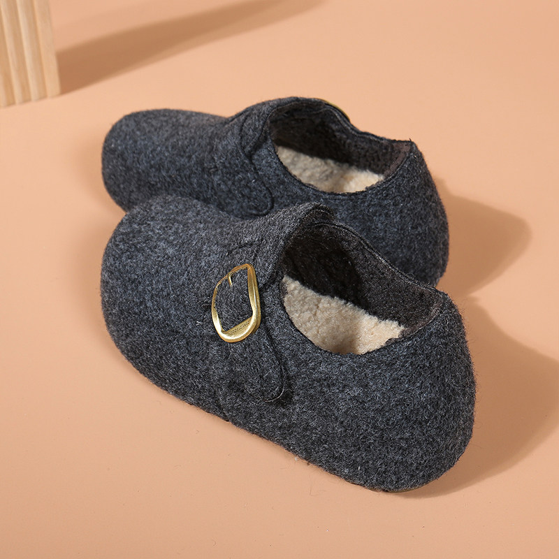 冬季加绒内增高5cm勃肯鞋女鞋2025新款厚底保暖毛呢豆豆鞋棉鞋子,淘宝优惠券,粉丝福利购,淘宝优惠卷