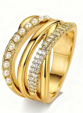 欧饰泥女合金奢华线条交叉设计感