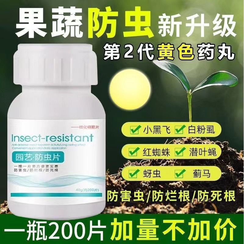 园艺防虫片驱虫除蚜虫蓟马糖化硼肥片盆栽果花卉植物养花土壤营养 - 图0