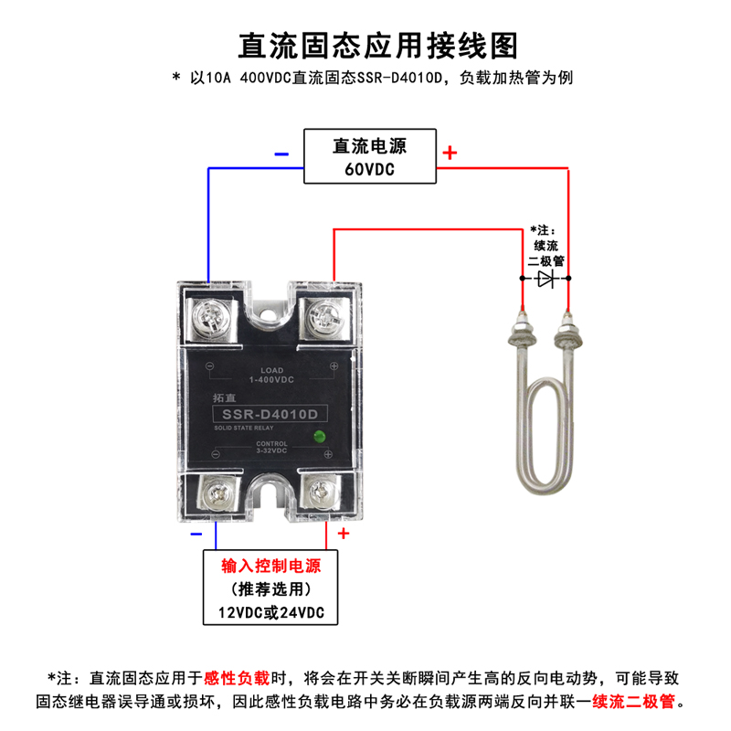 直流固态继电器25A 400V SSR-D4025D  25DD 5A10A20A40A D4005D - 图1