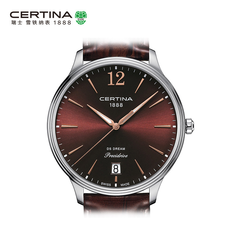 Certina雪铁纳梦想系列时尚魅力腕表防水石英真皮女表