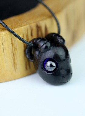 原创纯手工雕刻檀木紫光檀活吊坠