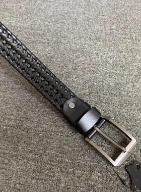 梦嘉丽牛皮编织男女通用皮带时尚