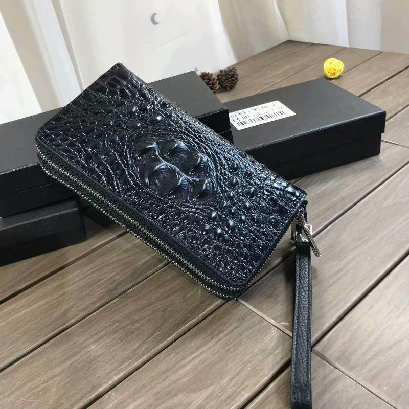 白菜价钱包~男手拿零钱包鳄鱼纹牛皮长款钱包里外皮钱包高端大气,淘宝优惠券,粉丝福利购,淘宝优惠卷