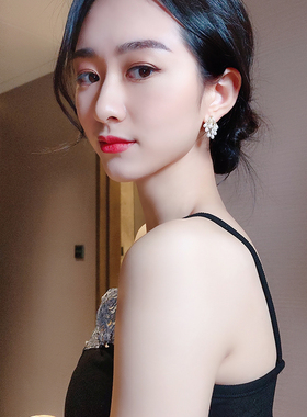 珍珠耳环女小众设计感
