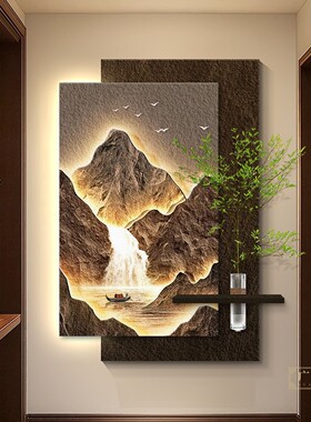 背有靠山玄关装饰画高档走廊过道