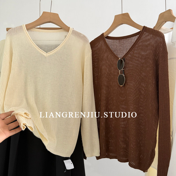 普普风。店主推！V领。博主风。柔软罩衫气质针织衫5108X,淘宝优惠券,粉丝福利购,淘宝优惠卷