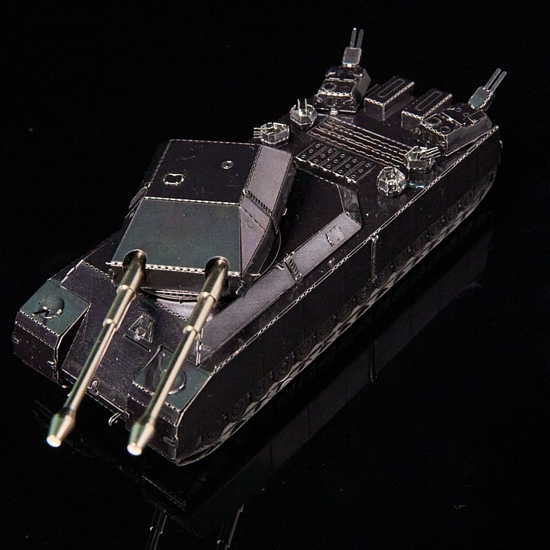 钢模像 全金手工diy立体3d拼图拼装模型  彩色巨鼠坦克 创意礼品 - 图1