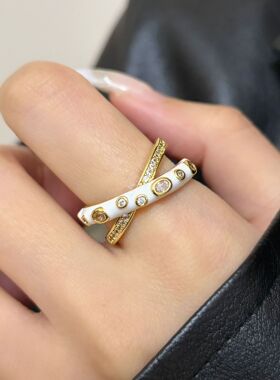 欧美个性镶彩色锆石开口手镯网红ins气质感滴油手环时尚手饰