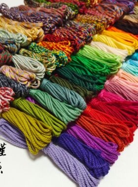 84色全色系 1.2mm文玩手搓棉线 DIY藏式棉线绳五彩棉绳项链绳分装