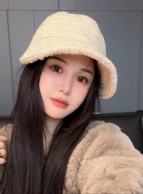 双面可戴黑色保暖鸭舌渔夫帽子女