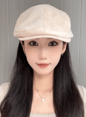日系文艺复古前进贝雷帽女秋冬季