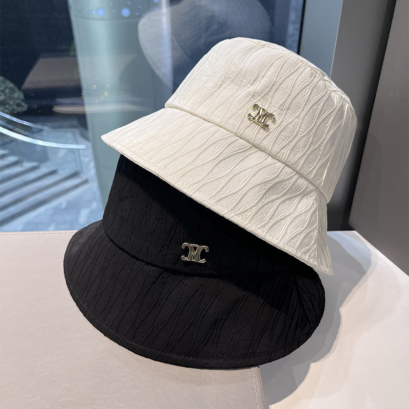 韩版潮流简约渔夫帽子女夏季出游纯色显脸小盆帽防晒遮阳太阳帽潮 - 图0