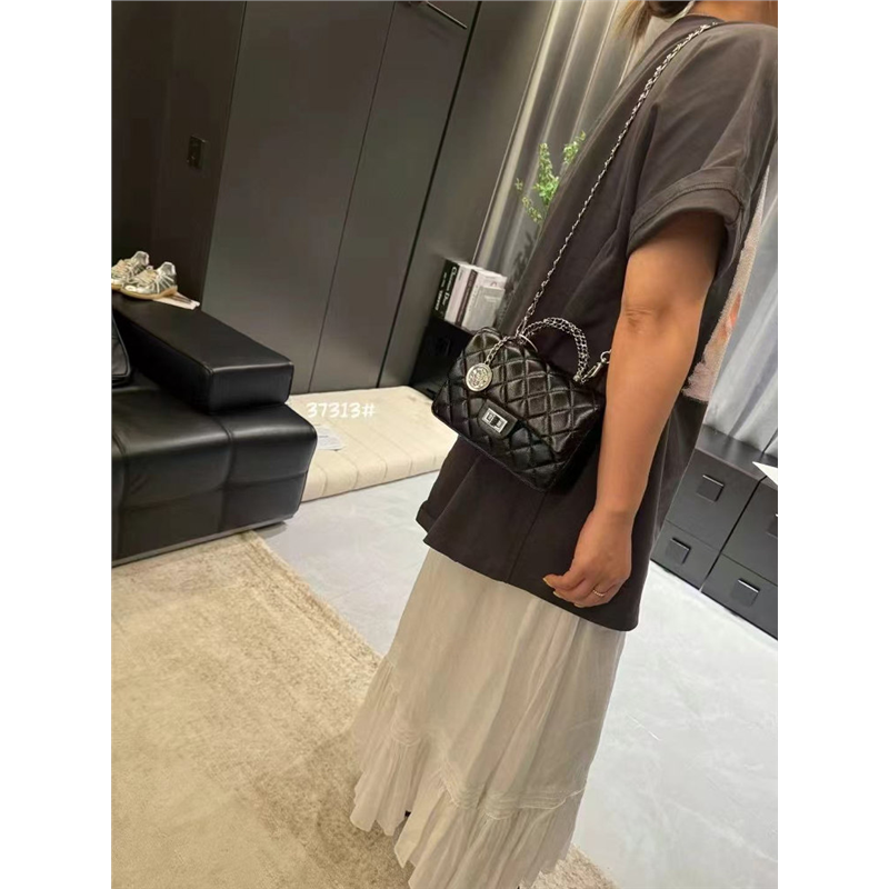 真皮菱格小香风小方包2025新款链条手提包精致女包通勤单肩斜挎包,淘宝优惠券,粉丝福利购,淘宝优惠卷