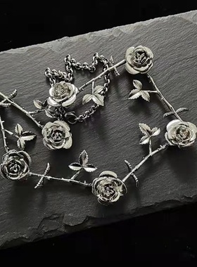 玫瑰项链做旧女项链ins小众设计