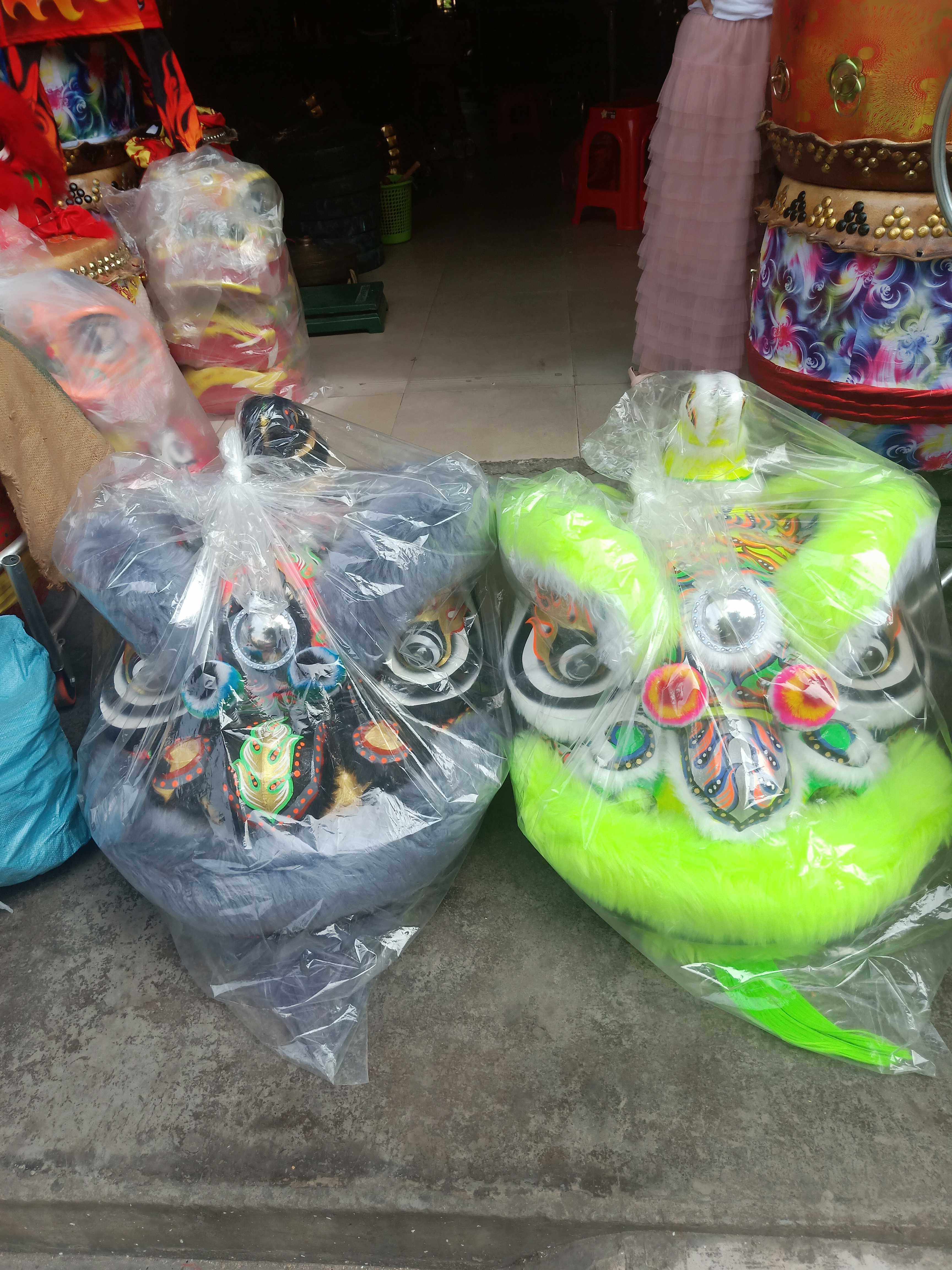 醒狮专业定做私人定制手工绘画龙纹鳞南狮佛装鹤装狮头灯光狮_虎窝淘