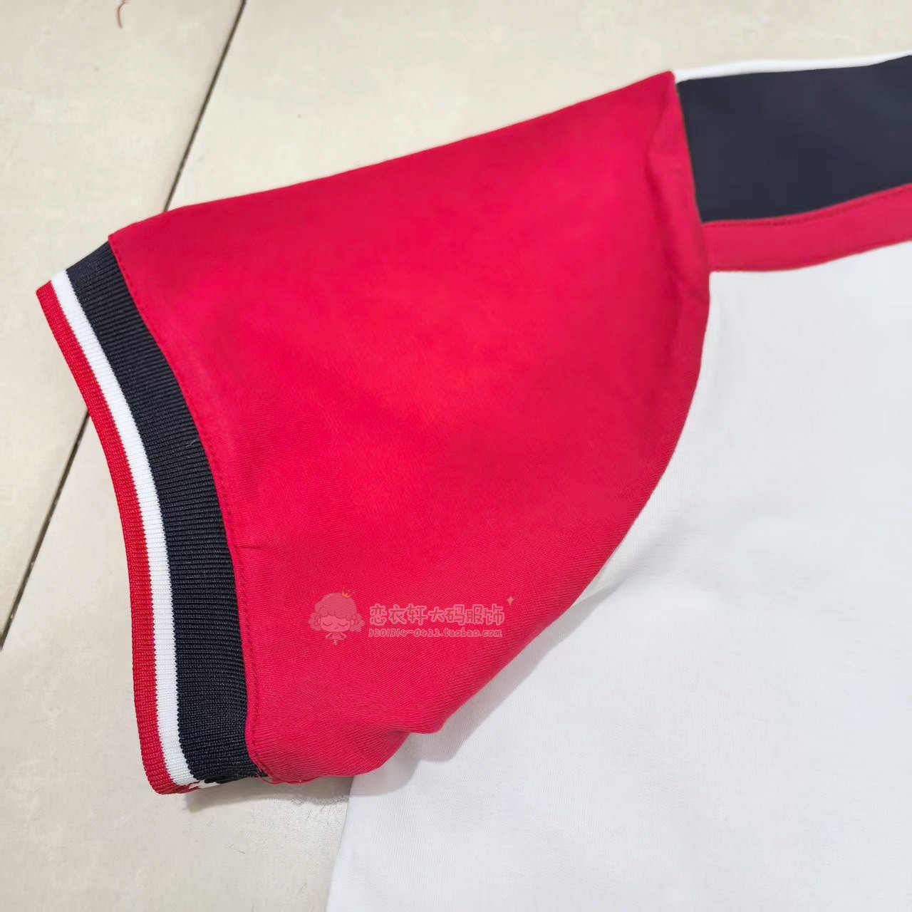 神木小学中小学生夏季纯棉校服短袖T恤Polo领白色拼大红袖中性款 - 图1