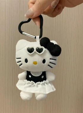 日本LizerDyx哈喽kitty黑色包包挂件高级公仔节日礼品书包钥匙扣