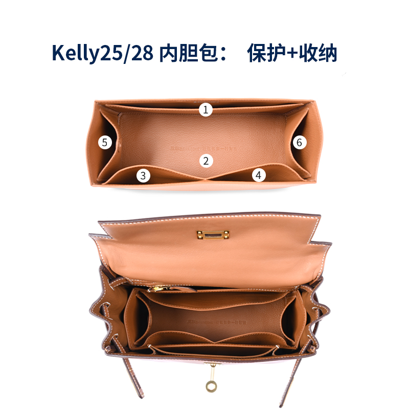 适用于Kelly25/28山羊皮内胆包真皮凯莉包包内胆包保护辰耿收纳包 - 图2