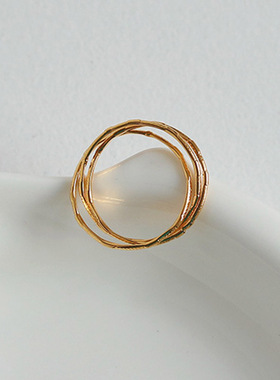 Little joys多层金色圆圈戒指女小众ins简约气质通勤精致大气戒环