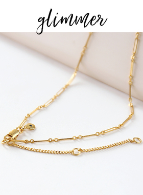 铜镀金叶子吊坠法式项链