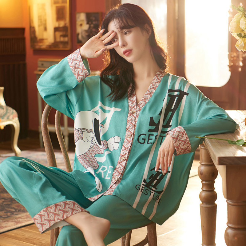 春秋款冰丝长袖2022年新款睡衣 慕尚姿睡衣/家居服套装